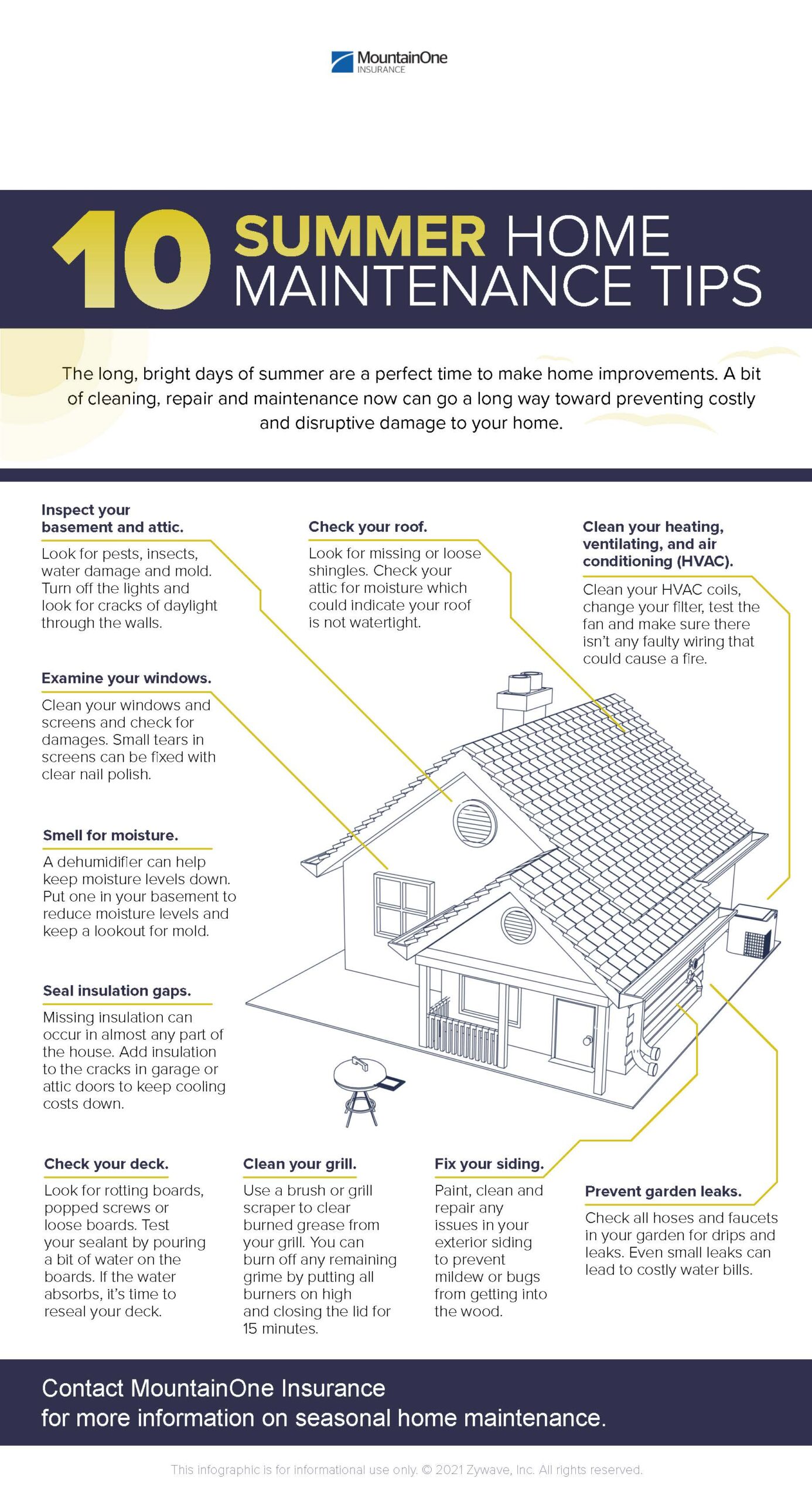 10 Summer Home Maintenance Tips - MountainOne | Banking - Investments ...